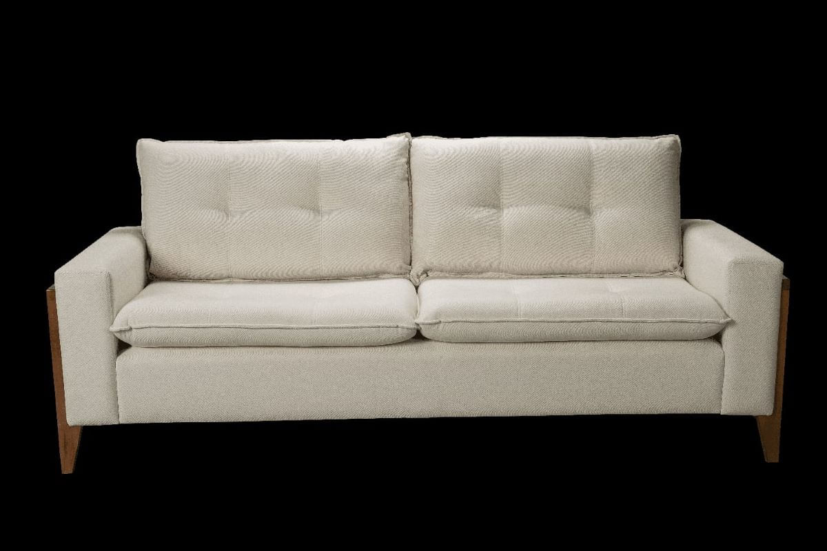 Sofá 730 3 Lugares Cancun Nude Pé Imbuia mel Rondomóveis - Imagem 3